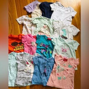 Toddler girl 2T short sleeves tees 14 pcs bundle